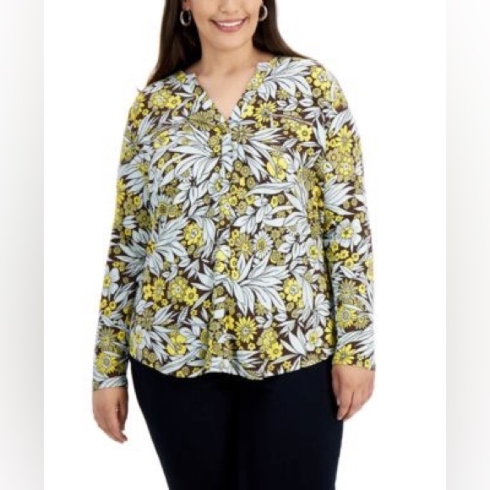 NWT INC INTERNATIONAL CONCEPTS PLUS SIZE PRINTED ZIP-POCKET B FLORAL-  4X